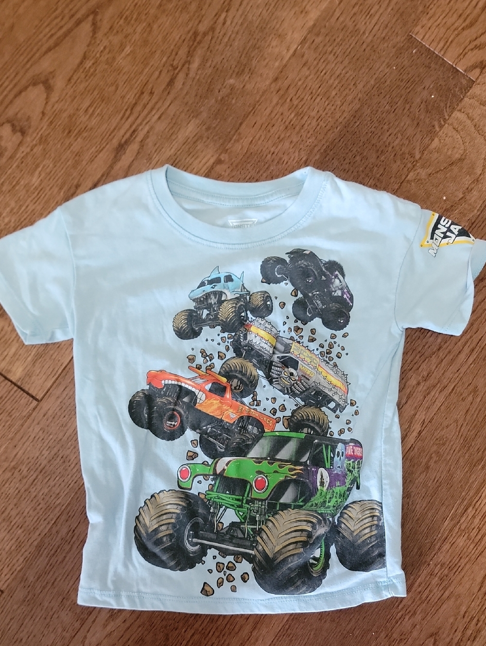 Light Blue Monster Truck Graphic Tee for Kids